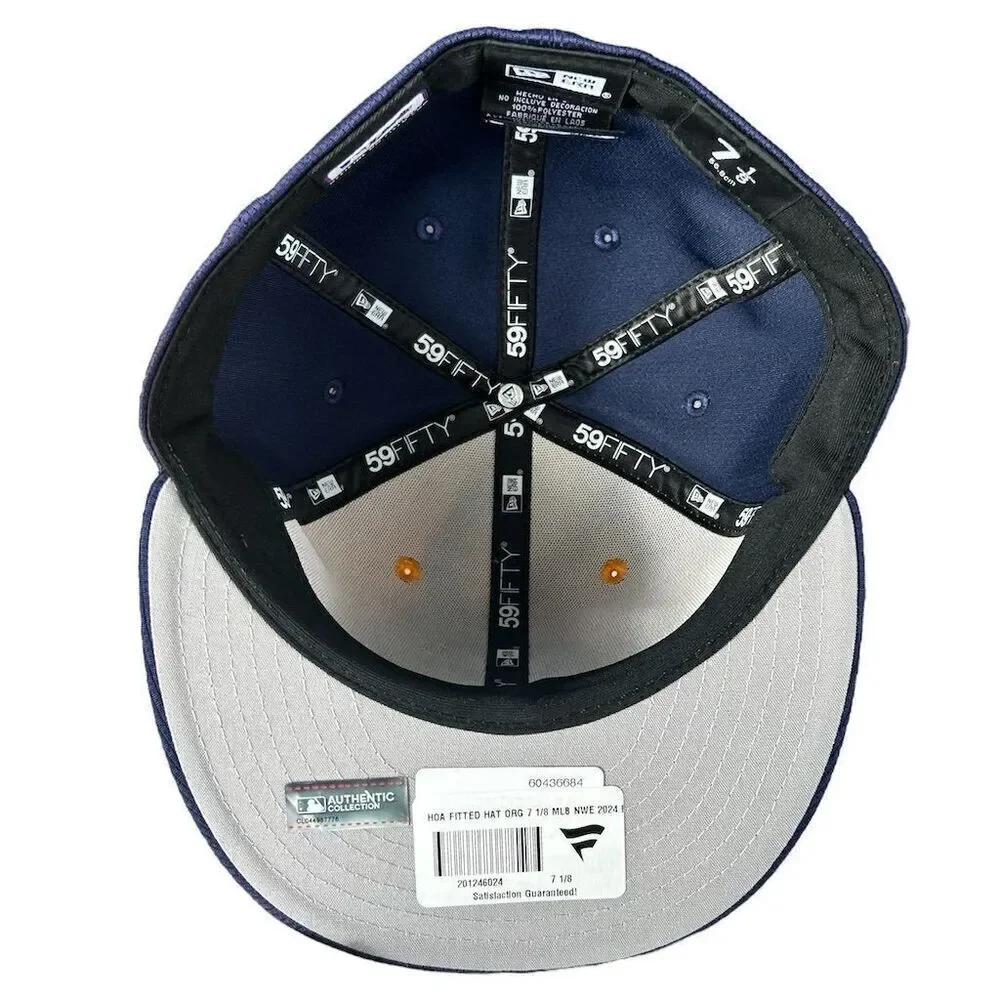 New Era Houston Astros 59FIFTY Fitted Hat‎ Blue/Orange Size 7 1/8